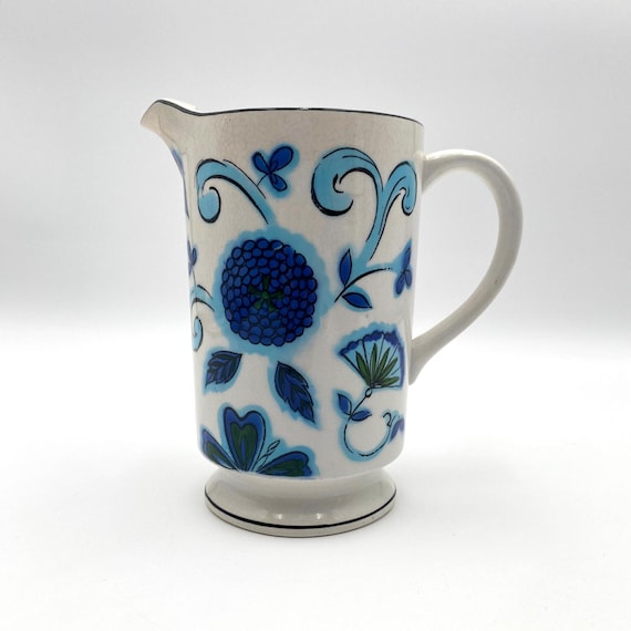 Holt Howard Pitcher With Blue and Green Swirls and Flowers - Etsy