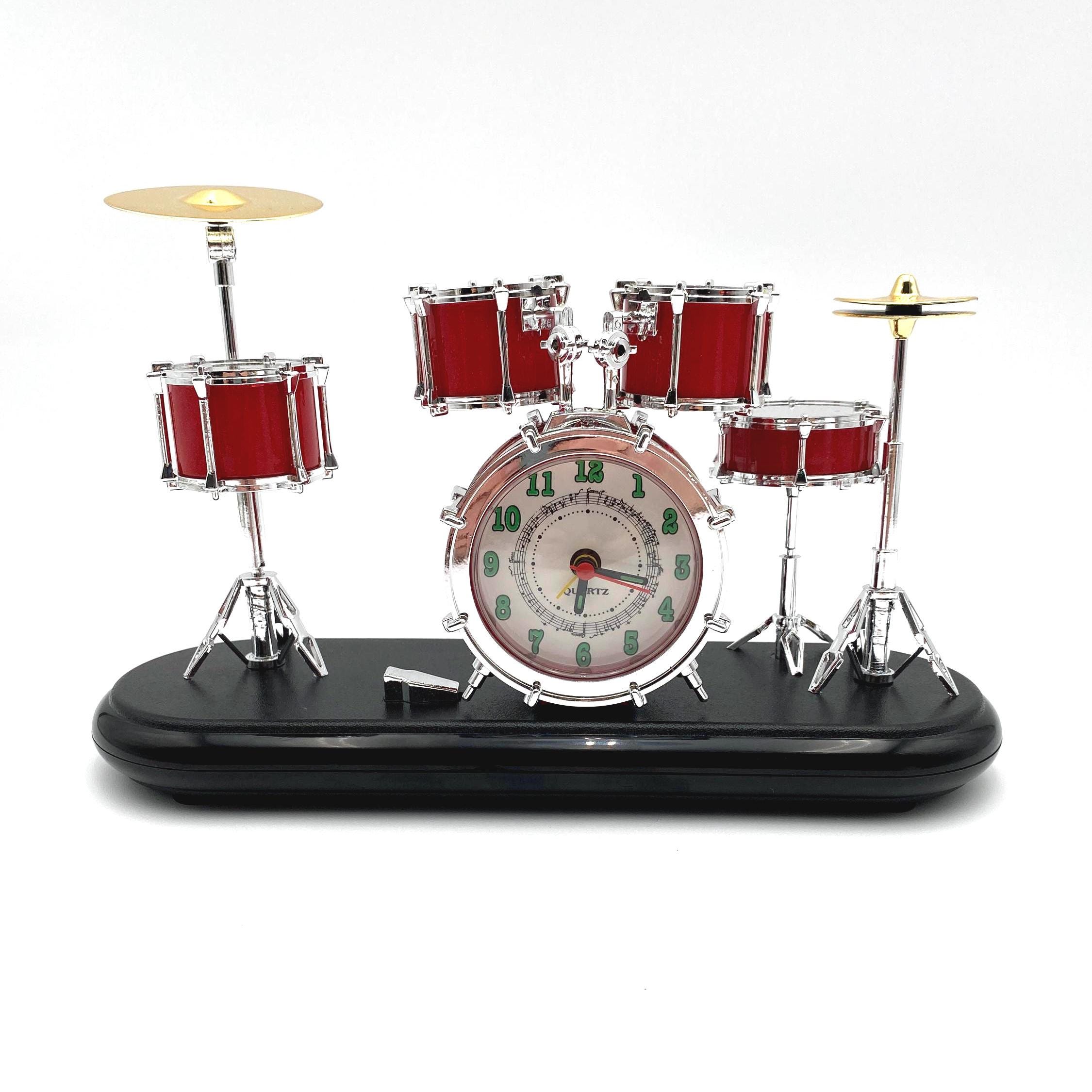 Vintage Drum Set Desk Clock: Red Novelty Alarm Clock - Etsy