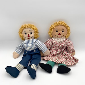2 Dolls Blonde Raggedy Ann and Andy