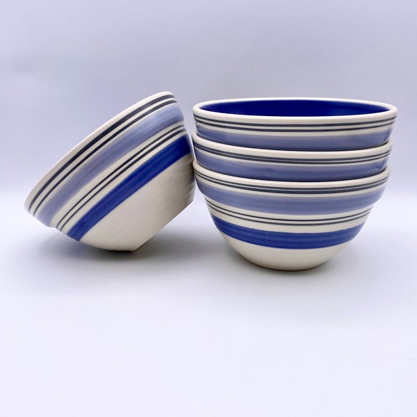 Pfaltzgraff “Rio”  Bowls Blue and White Stoneware