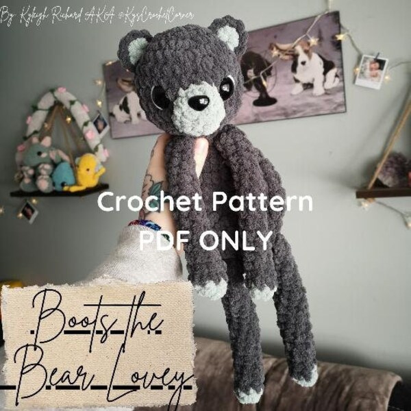 Boots the Bear Lovey Crochet Pattern PDF Only