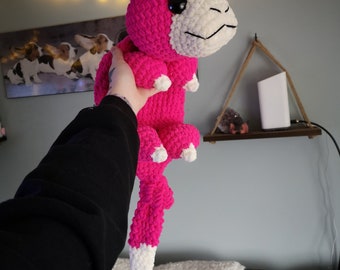 Pink Slow Sloth Snuggler Crochet Plushie FINISHED PRODUCT