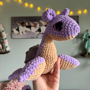 Peluche de dragón marino de ganchillo - Inspirado en Lapras, hecho a mano