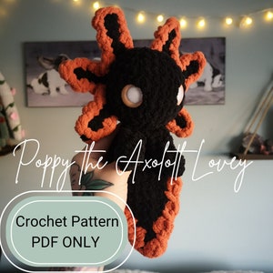 Padrão de crochê Poppy the Axolotl Lovey SOMENTE PDF