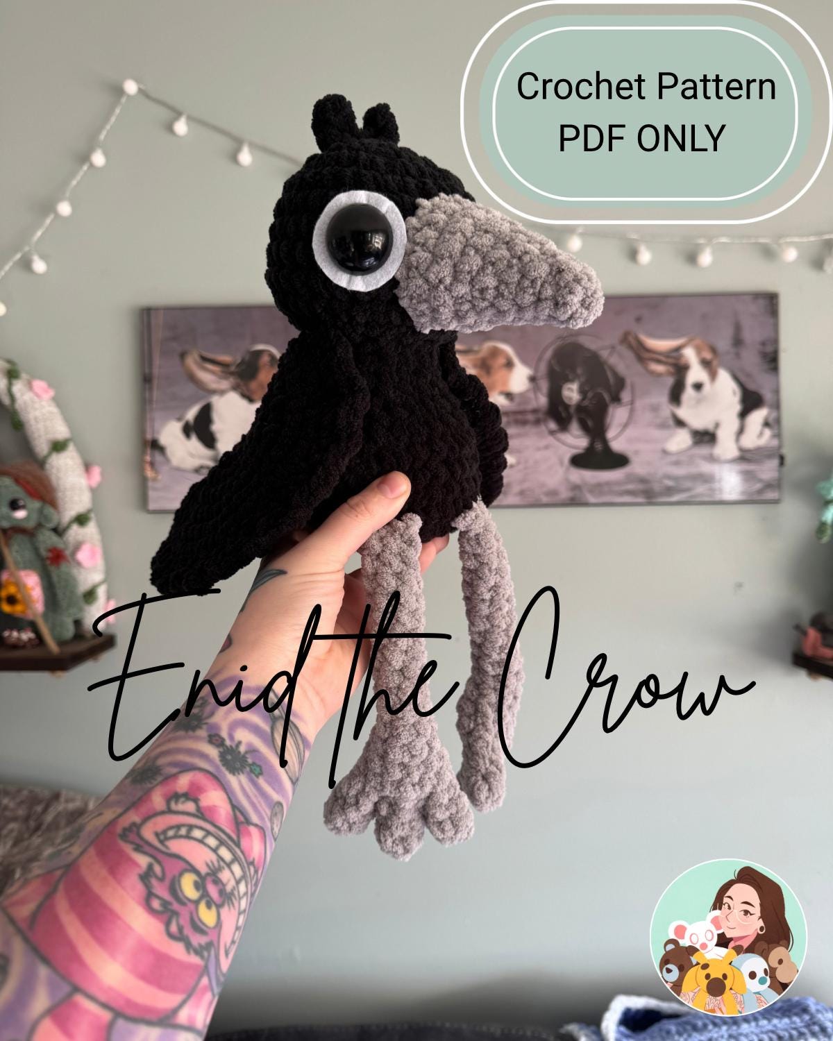スパンキッシュクロウ ぬいぐるみ ハンドメイド Re'BEAR カラス Amazon