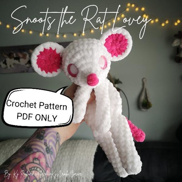 Snoots the Rat Lovey Crochet Pattern PDF Only