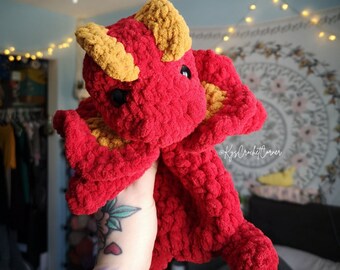 Dewey the Crochet Lovey Dinosaur Plushie FINISHED PRODUCT