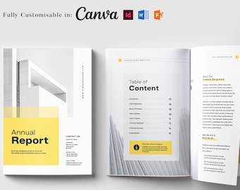 Annual Report Template: Project Report, Corporate Design, Business Brochure, Book Layout Template, Marketing Template, Project Presentation
