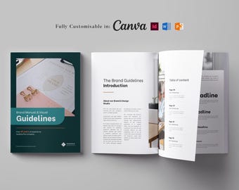 Brand Guidelines Template: Customizable Brand Manual (Canva, InDesign, Word, PPT)