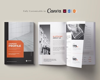Mall för företagsprofil: Design av företagsbroschyrer (InDesign, Canva, Word, PPT)