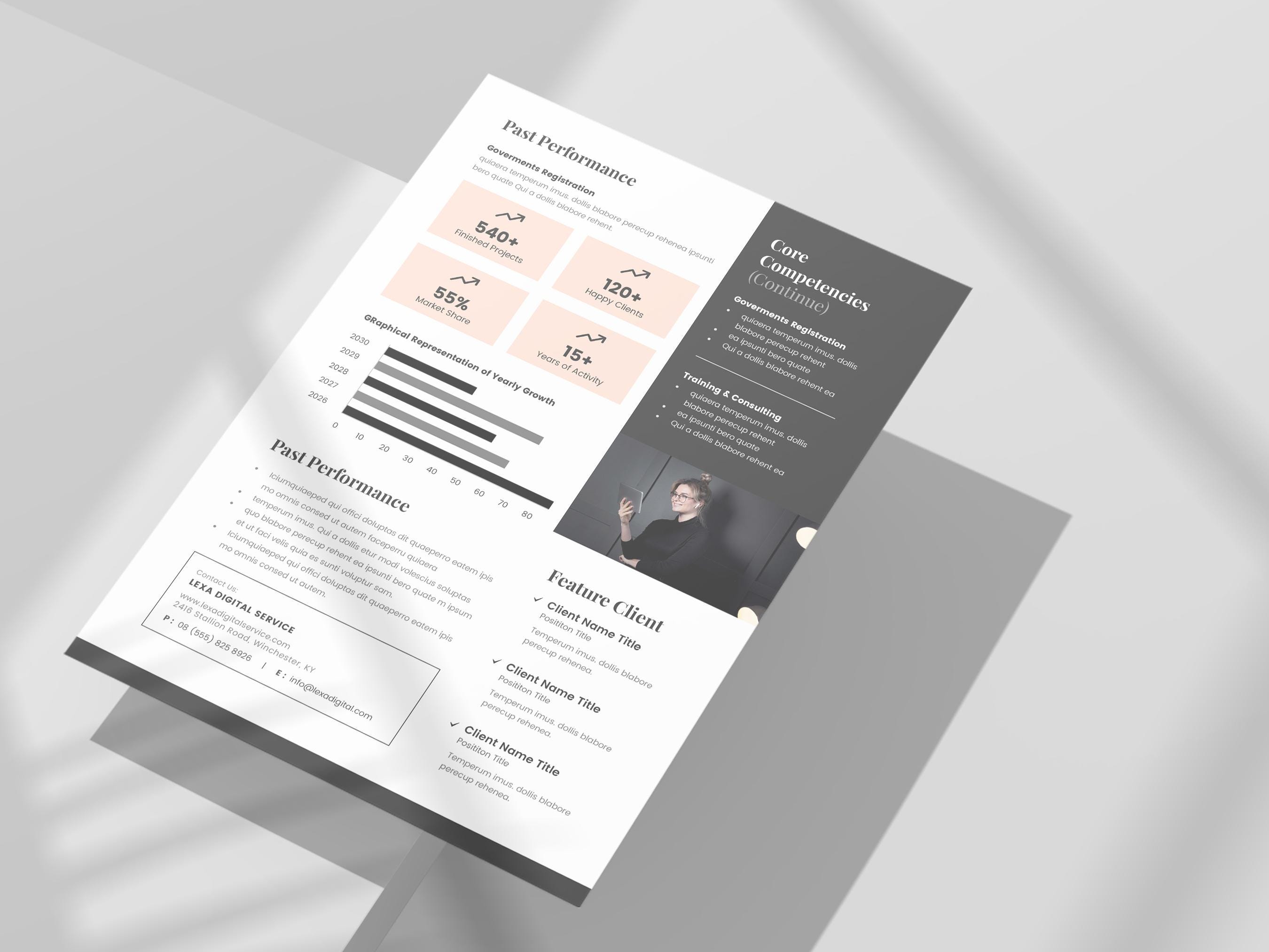 Examples Capabilities Brochure Indesign Business Capability Statement Template: Corporate Marketing Brochure ...
