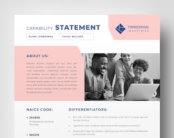 Corporate Capability Statement Template: Business Marketing Design (A4 & US Letter)