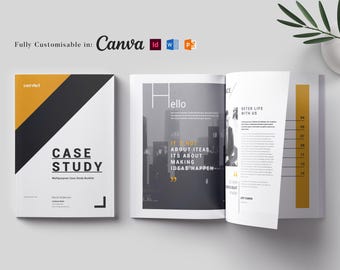 ケーススタディテンプレート：16ページのビジネスレポート（Canva、Word、InDesign）