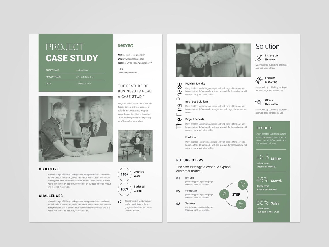 Professional Case Study Template: Corporate Flyer Design (PPT, Canva ...