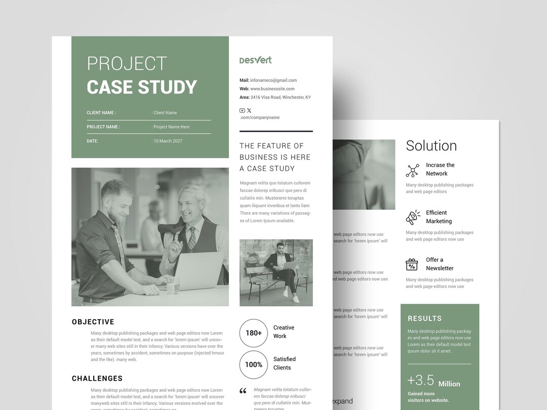 Professional Case Study Template: Corporate Flyer Design (PPT, Canva ...