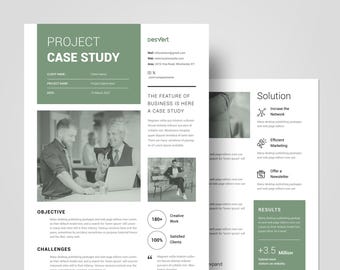 Profesjonalny szablon studium przypadku: projekt ulotki firmowej (PPT, Canva, Word)