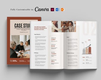 Szablon studium przypadku: Broszura marketingowa, MS Word i Canva