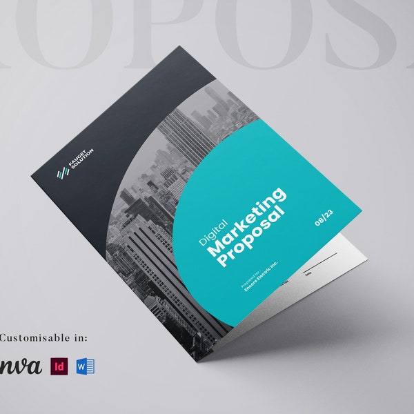 4 pages Business Proposal Template, Bi-fold brochure, Company Profile design, Bifold Brochure Template, Brochure Design, Canva template