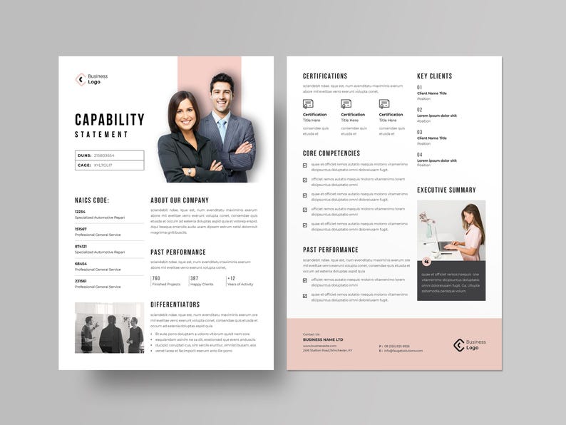 Capability Statement Template: Corporate Business Design (A4) - Etsy
