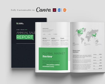 Plantilla de informe anual: Diseño de informe corporativo (Canva, InDesign, Word, PowerPoint)