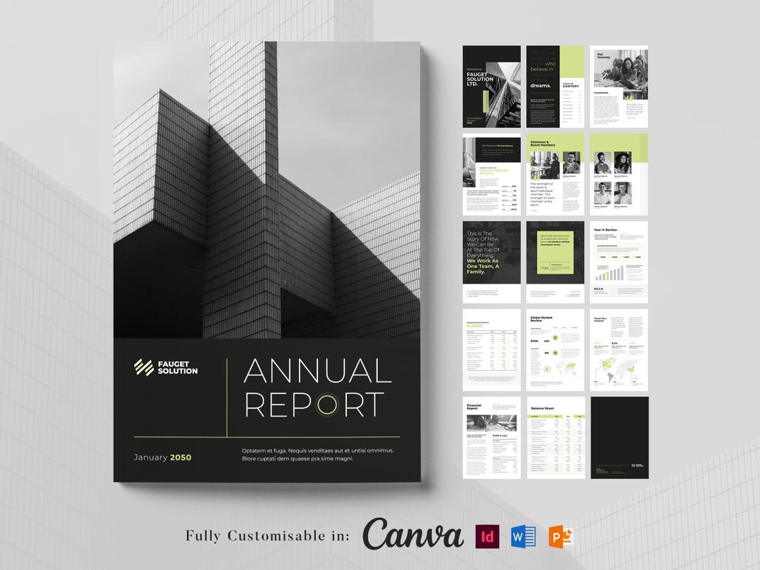 Annual Report Template, Corporate Report, Monthly Report, Project ...