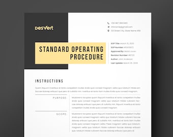 SOP-Vorlage: Standardarbeitsanweisungen für Unternehmen (A4 & US Letter)
