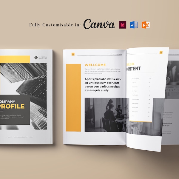 A4 pages | Company Profile Template | MS Word Template | Business Brochure Design | Corporate Business Handbook Template | Company Overview