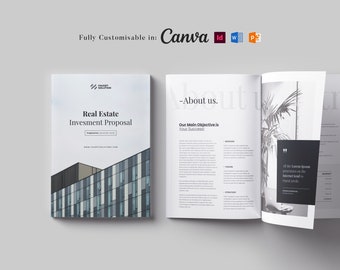 ビジネス提案書テンプレート：不動産投資提案書、MS Word、Canva、InDesign（16ページ）