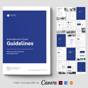 Brand Guidelines Template | Branding kit template | Brand Manual Template | Branding template | Brand Style Guide | Canva Brochure