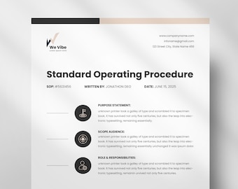 SOP Template: Business Standard Operating Procedure (A4 & US Letter)