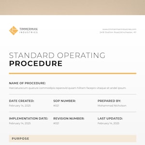 Plantilla de procedimiento operativo estándar, plantilla de procedimiento operativo estándar, detalles del proyecto, documento de procedimiento operativo estándar empresarial, instrucciones de trabajo, tamaño A4 y carta de EE. UU.