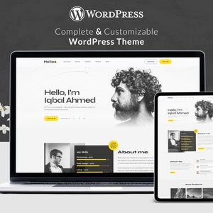 Tema del sito web personale, tema WordPress completamente personalizzabile, curriculum online, tema WordPress multiuso