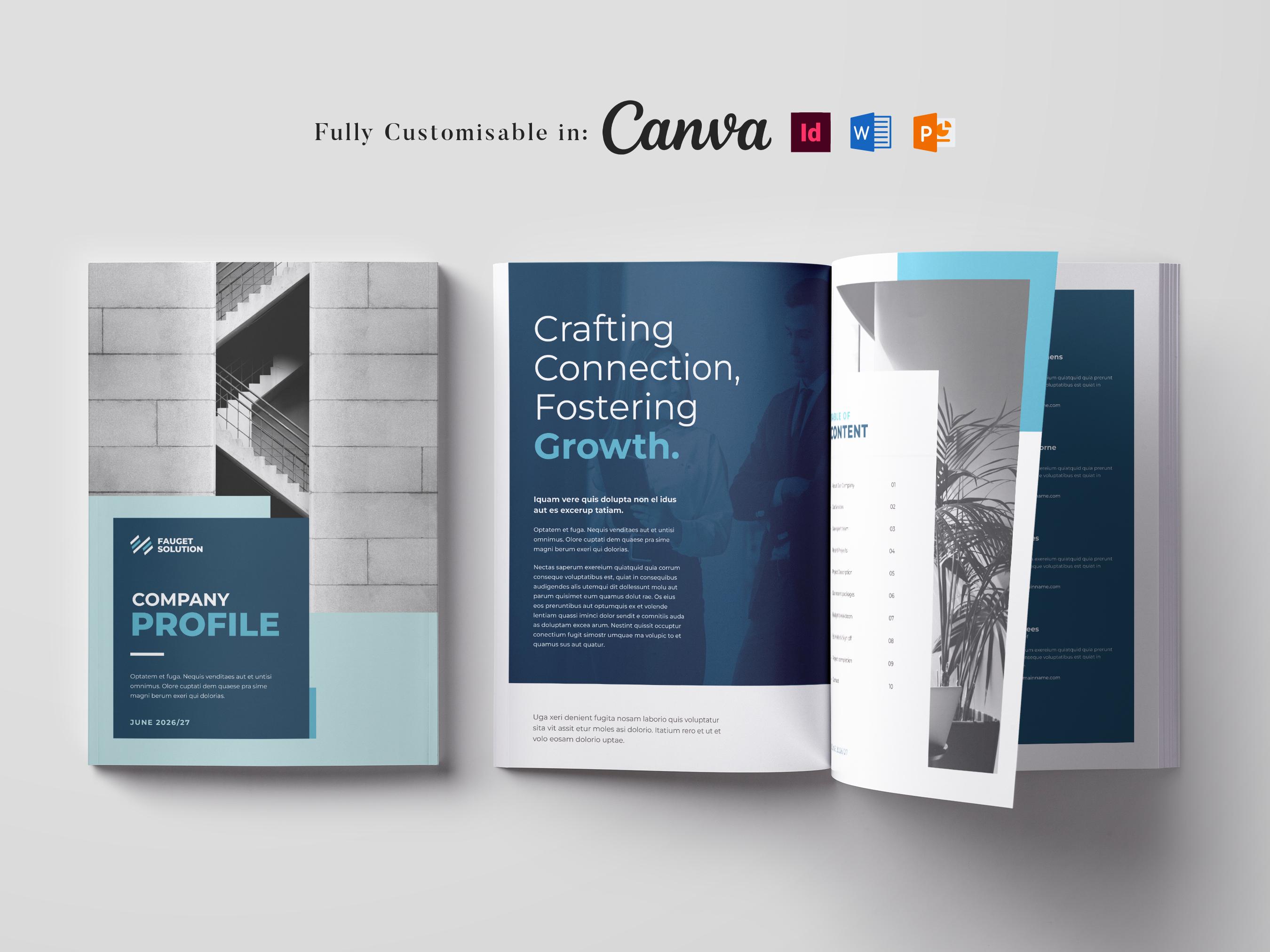 Company Profile Template, Word Template, Business Brochure Design, Corporate Handbook, Company Overview, Business Profile, Corporate Profile