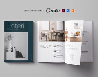 Real Estate Magazine Template: Home Construction Guide (Canva, InDesign, Word)