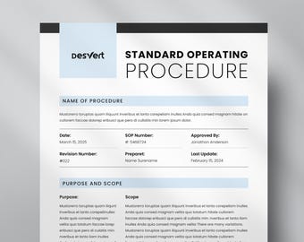 Editable Standard Operating Procedure Template: Business SOP (A4 & US Letter)