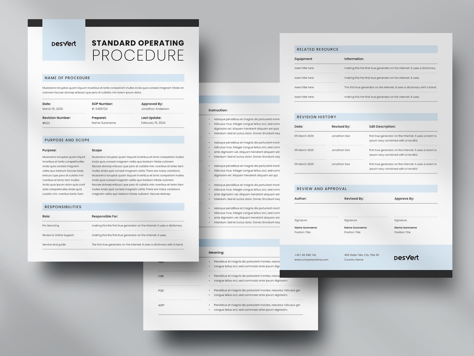 Editable Standard Operating Procedure Template: Business SOP (A4 & US ...