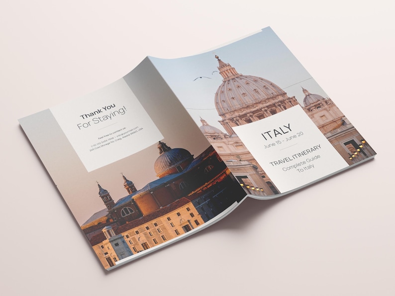 Editable Travel Itinerary Template: Travel Magazine, Canva, Indesign ...