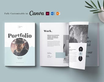 Professional Portfolio Template: 16-Page Design (InDesign, Canva, Word)