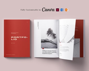 Professional Portfolio Template: Business Portfolio, Clean Design, 16 Pages (Canva, Word, InDesign)