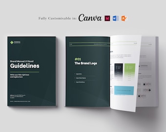 Brand Guidelines Template: Customizable Brand Manual (Canva, InDesign, Word, PPT)