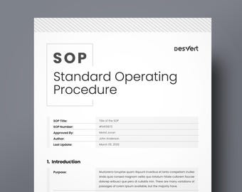 Standard Operating Procedure Template: Business SOP Document (A4 & US Letter)
