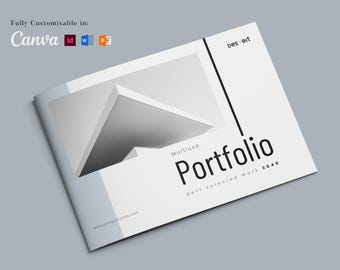 Plantilla de portafolio profesional: Diseño de folleto empresarial (MS Word, InDesign, Canva, PPTX)