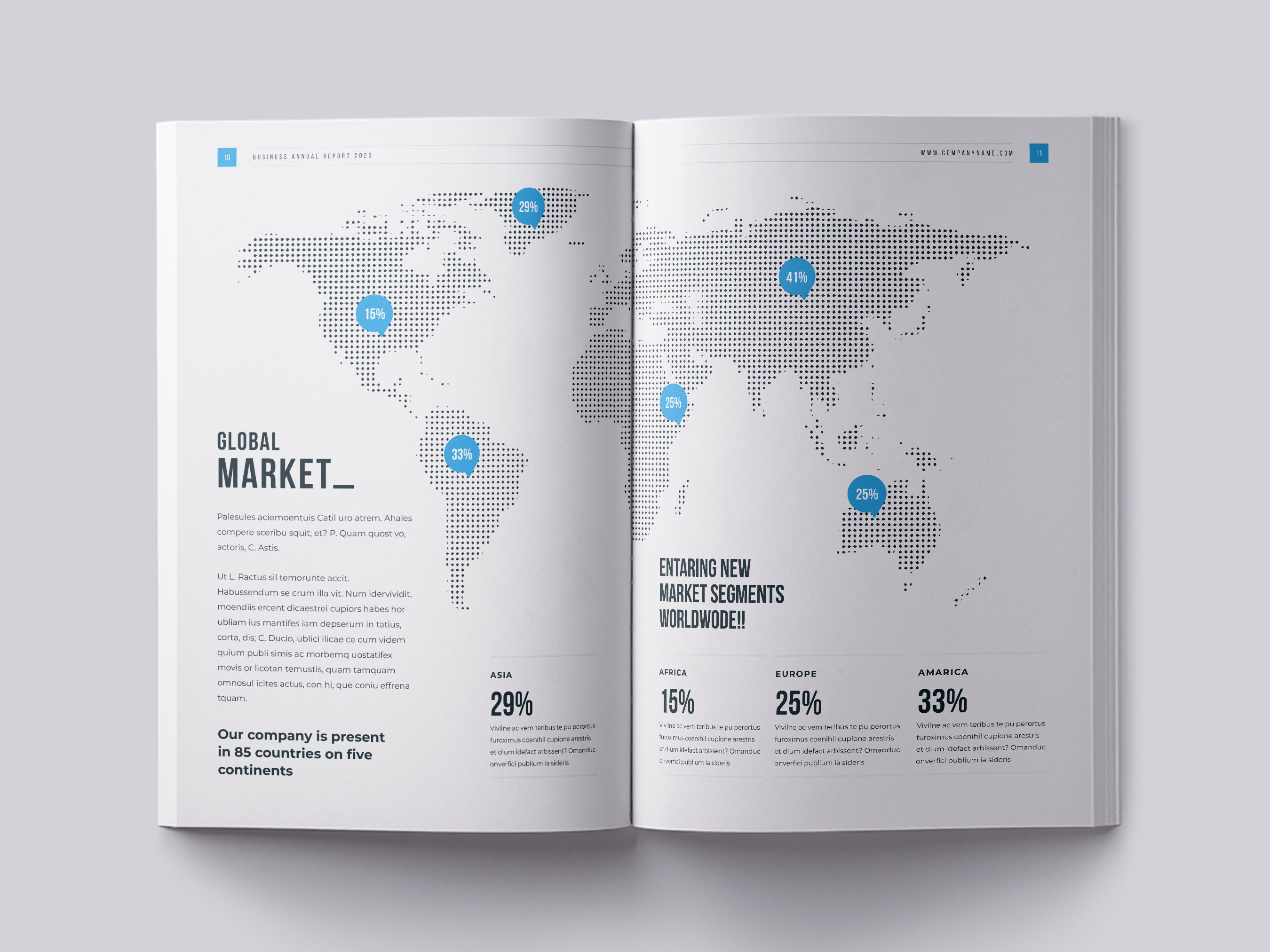 Annual Report Template: Project Report, Corporate Design for Word ...