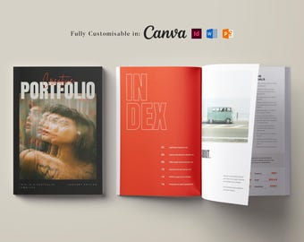 Professional Portfolio Template: 16-Page Design (InDesign, Canva, Word)