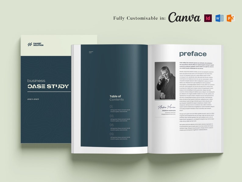 16-page Case Study Template: Business Report, MS Word, Canva ...