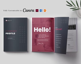 Company Profile Template: Corporate Profile, Business Brochure Design (InDesign, Canva, Word, PPT)