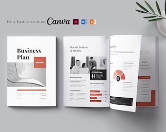 Business Plan Template: Marketing & Strategy Planner (Canva, Word)