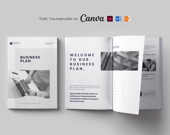 ビジネスプランナーテンプレート：マーケティングハンドブック、MS Word、Canva、InDesign（PDF）