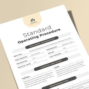 Business SOP Document, Standard Operating Procedure Template, SOP ...