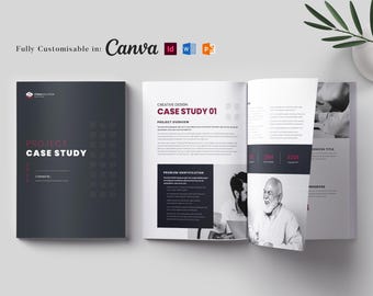 Business Case Study Template: Project Report (Canva, MS Word)
